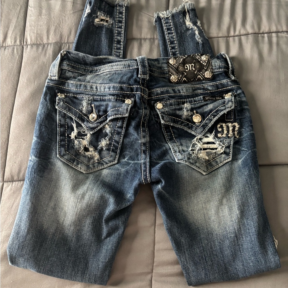 Miss Me Distressed Skinny Jeans - Blue